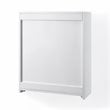 Bowery Hill Wood Wall Cabinet with Doors and Shelves in White/Chrome