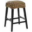 Bowery Hill Wood Bar Stool Chair Set of 2 in Black With Square Seat & Footrest