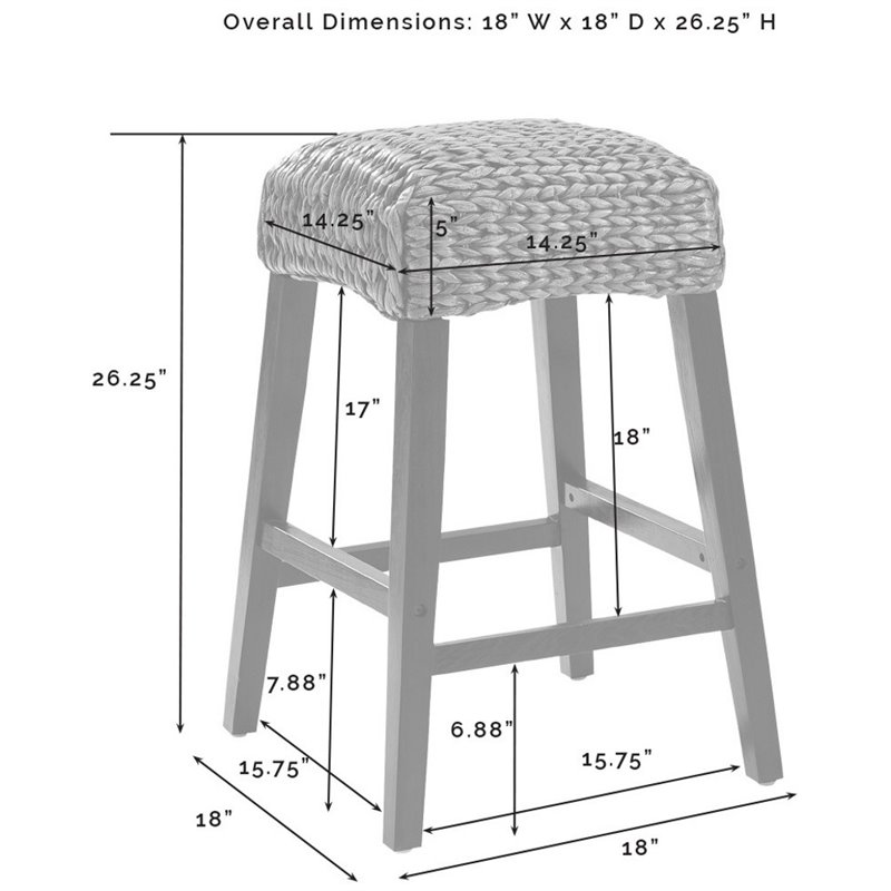 Bowery Hill Wood Bar Stool Chair Set of 2 in Black With Square Seat & Footrest