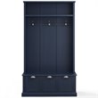 Bowery Hill Coastal Wood Hall Tree with Drawers in Navy/Chrome