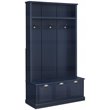 Bowery Hill Coastal Wood Hall Tree with Drawers in Navy/Chrome