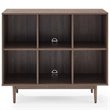 Bowery Hill 6-Cubby Cube Wood Record Storage Bookcase in Walnut