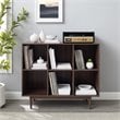 Bowery Hill 6-Cubby Cube Wood Record Storage Bookcase in Walnut