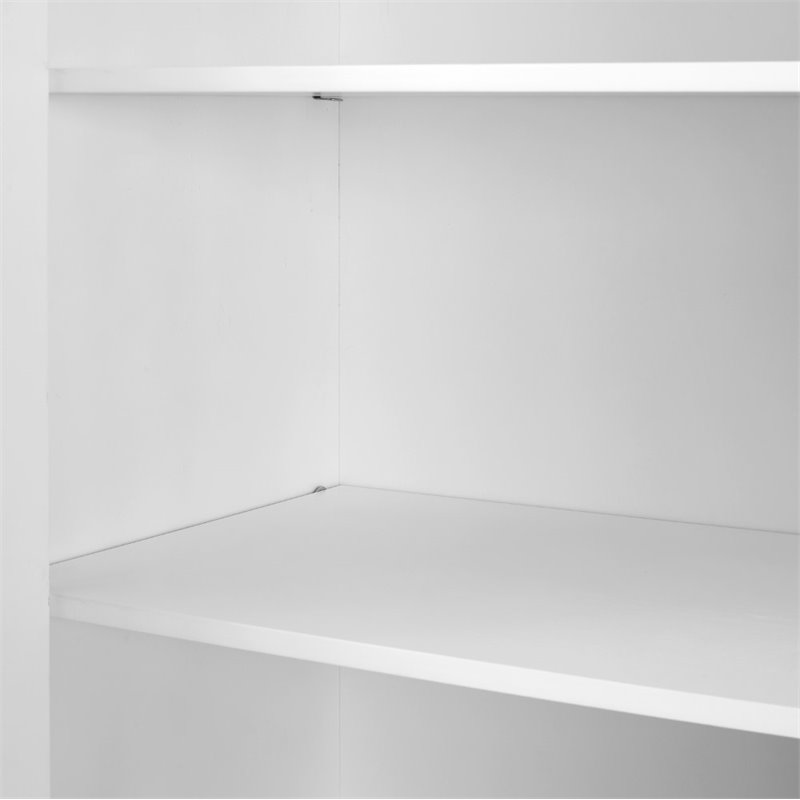 Bowery Hill 4-Cabinet Wood Tall Pantry in White/Chrome (Set of 2)