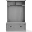 Bowery Hill 4 Double Hooks Wood Hall Tree in Distressed Gray/Chrome