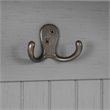 Bowery Hill 4 Double Hooks Wood Hall Tree in Distressed Gray/Chrome