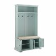Bowery Hill Traditional Wood Hall Tree in Seafoam Blue/Oatmeal