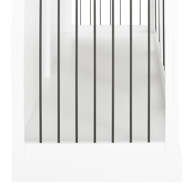 Bowery Hill Medium Traditional Wood Credenza Pet Crate in White/Dark Brown