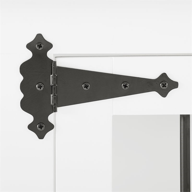 Bowery Hill Medium Traditional Wood Credenza Pet Crate in White/Dark Brown