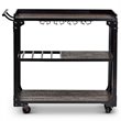 Bowery Hill Transitional Bar Cart in Tobacco Brown and Black Frame