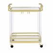 Bowery Hill Acrylic Gold Serving Cart Rectangular Mobile 35