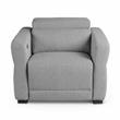 Bowery Hill Modern Tweed Fabric Dual-power Recliner in Gray Finish