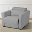 Bowery Hill Modern Tweed Fabric Dual-power Recliner in Gray Finish