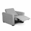 Bowery Hill Modern Tweed Fabric Dual-power Recliner in Gray Finish