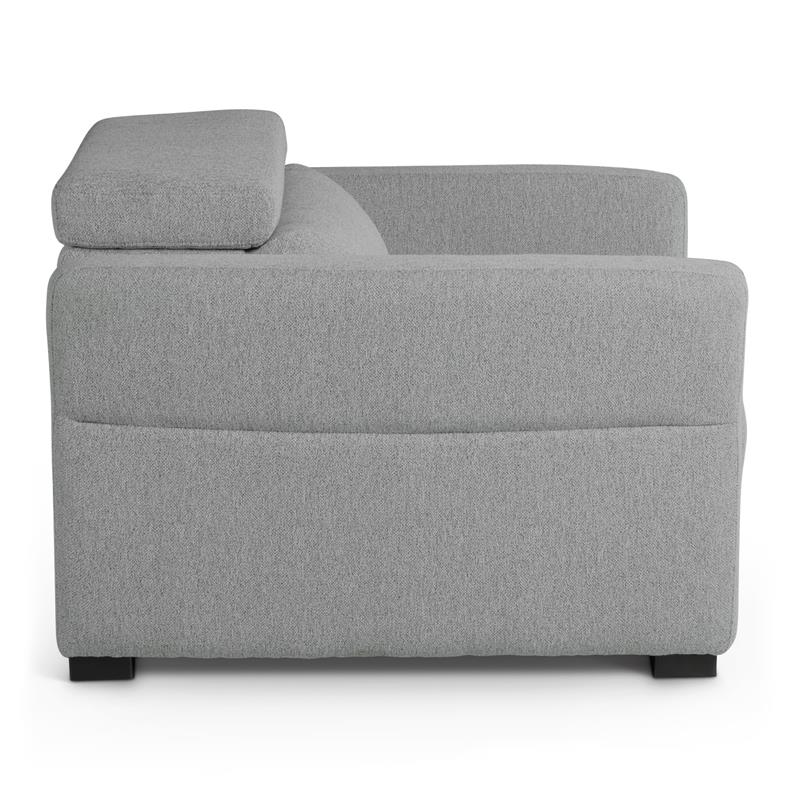 Bowery Hill Modern Tweed Fabric Dual-power Recliner in Gray Finish