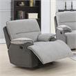 Bowery Hill Transitional Fabric Recliner Chair in Gray Finish