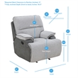 Bowery Hill Transitional Fabric Recliner Chair in Gray Finish