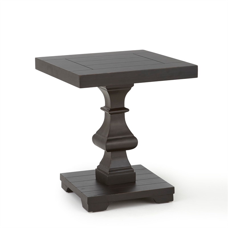 Bowery Hill Wood Gray End Table Square 24