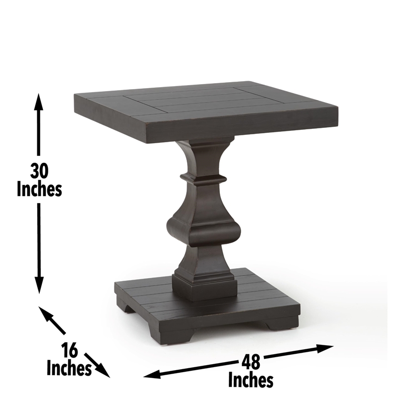 Bowery Hill Wood Gray End Table Square 24