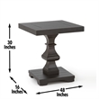 Bowery Hill Wood Gray End Table Square 24