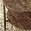 Bowery Hill Transitional 3-Piece Round Wood and Metal Coffee Table Set in Brown
