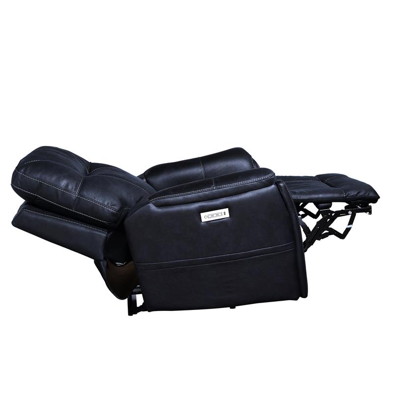 Bowery Hill Transitional Faux Leather Power Media Recliner in Blue