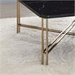 Bowery Hill Transitional Faux Marble Square Cocktail Table in Black