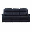 Bowery Hill Contemporary Faux Leather Dual Power Reclining Sofa in White