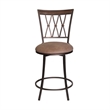 Bowery Hill Modern Swivel Metal Counter Stool with Microsuede Seat in Brown