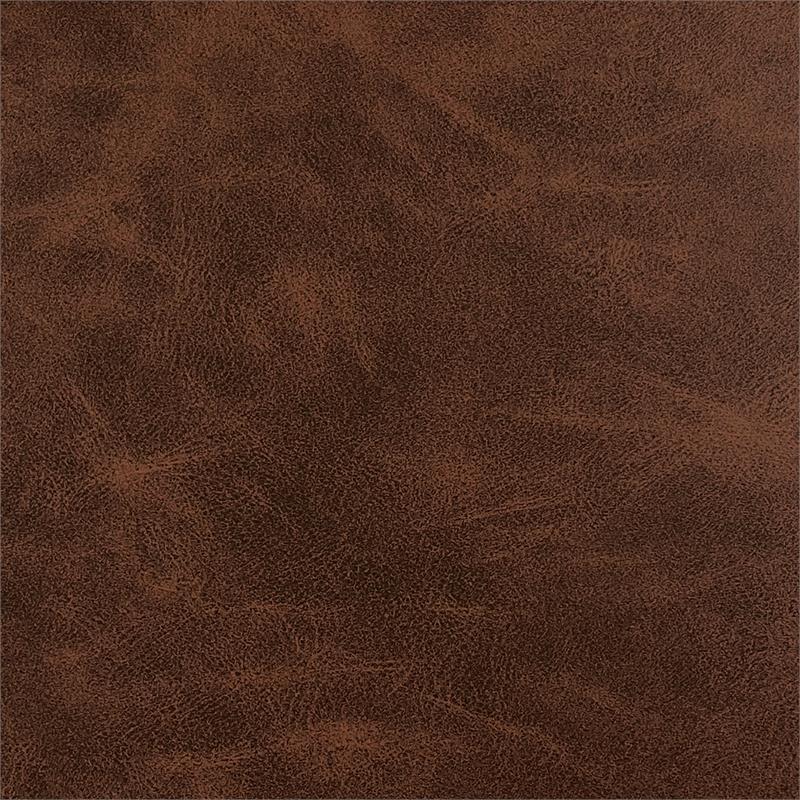 Bowery Hill Mid-Century Metal & Faux Leather Commercial Grade Bar Stool in Brown