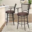 Bowery Hill Transitional Metal Swivel Bar Stool with Microsuede Seat in Brown