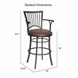 Bowery Hill Transitional Metal Swivel Bar Stool with Microsuede Seat in Brown