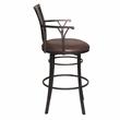 Bowery Hill Transitional Metal Swivel Bar Stool with Microsuede Seat in Brown