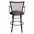 Bowery Hill Transitional Metal Swivel Bar Stool with Microsuede Seat in Brown