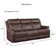 Bowery Hill Contemporary Faux Leather Dual Power Reclining Sofa in Mahogany