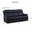Bowery Hill Contemporary Faux Leather 3-piece Dual Power Reclining Set in Blue