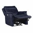 Bowery Hill Contemporary Faux Leather 3-piece Dual Power Reclining Set in Blue