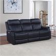 Bowery Hill Contemporary Faux Leather 3-piece Dual Power Reclining Set in Blue