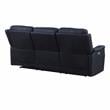 Bowery Hill Contemporary Faux Leather 3-piece Dual Power Reclining Set in Blue