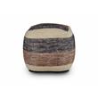 Bowery Hill Transitional Square Handwoven Wool Pouf in Beige/Brown/Black