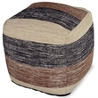 Bowery Hill Transitional Square Handwoven Wool Pouf in Beige/Brown/Black