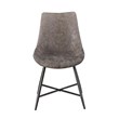 Bowery Hill Modern/Contemporary Faux Leather and Metal Side Chair in Gray