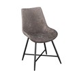 Bowery Hill Modern/Contemporary Faux Leather and Metal Side Chair in Gray