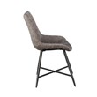 Bowery Hill Modern/Contemporary Faux Leather and Metal Side Chair in Gray