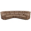 Bowery Hill Transitional 3-Piece Microfiber Reclining Sectional in Cocoa Brown