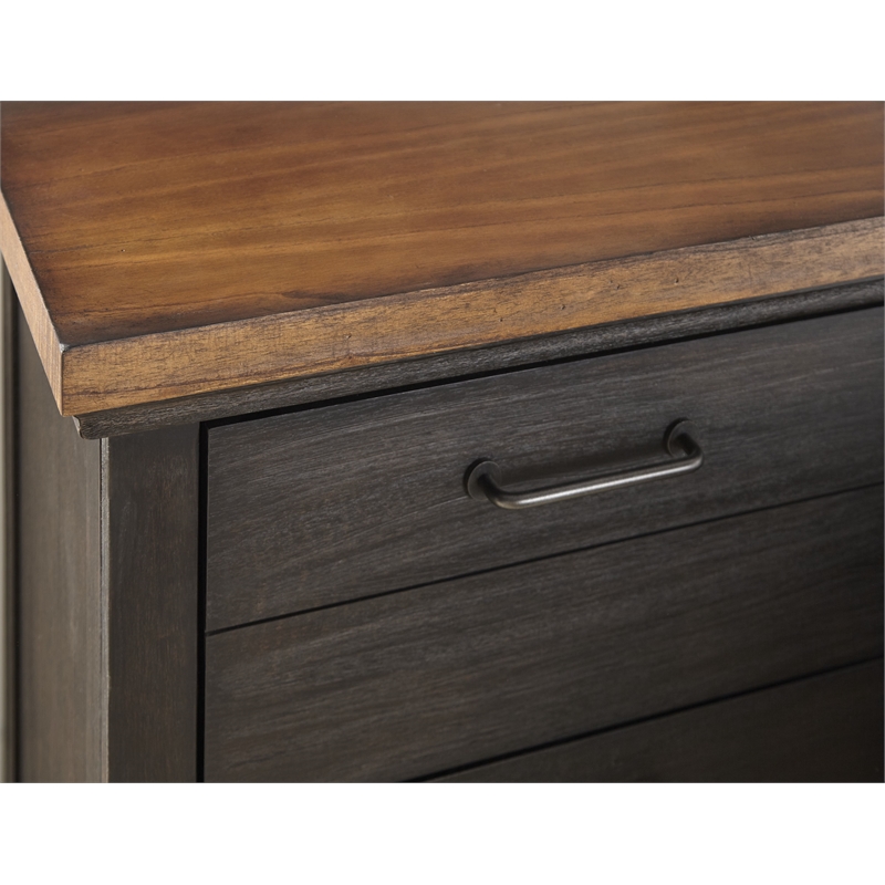 Bowery Hill Farmhouse Nine-Drawer Wood Dresser and Mirror in Chocolate