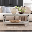 Bowery Hill Modern Farmhouse Coffee Table in Stone Gray Finish