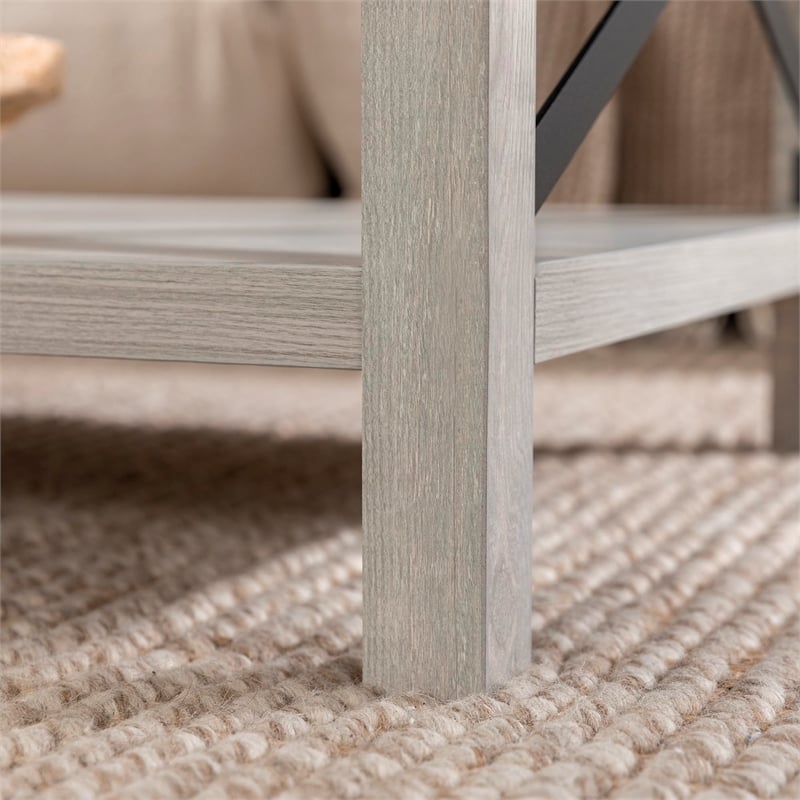 Bowery Hill Modern Farmhouse Coffee Table in Stone Gray Finish