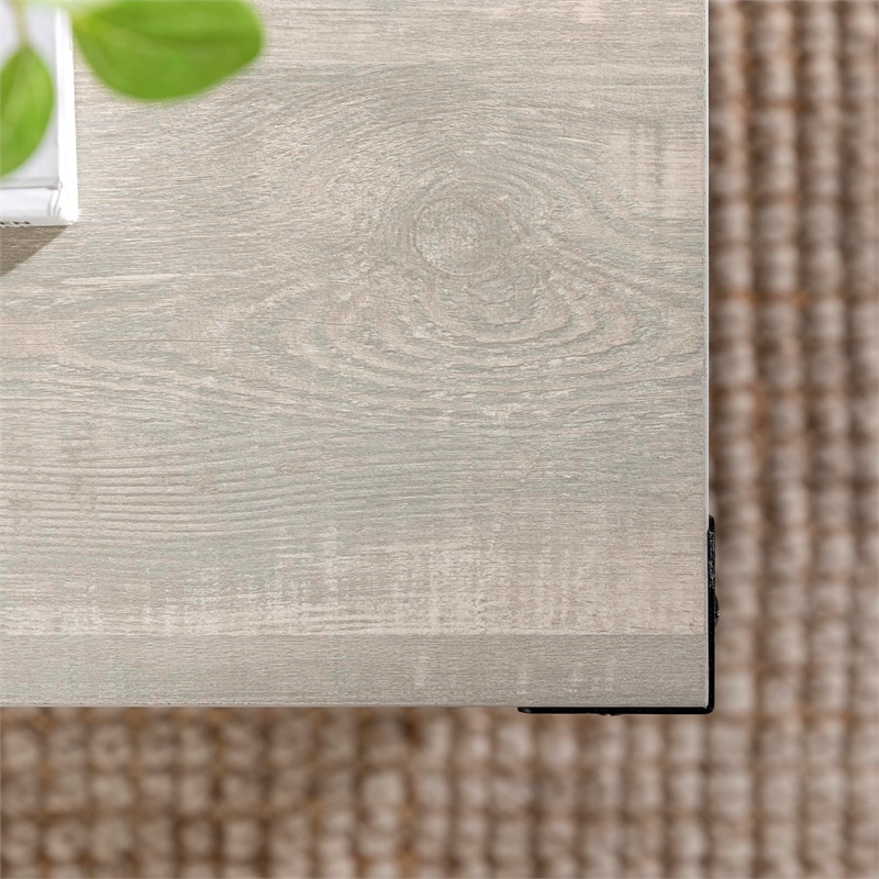 Bowery Hill Modern Farmhouse Coffee Table in Stone Gray Finish