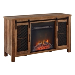Bowery Hill Farmhouse Wood TV Stand for TVs up to 48&quot in Rustic Oak